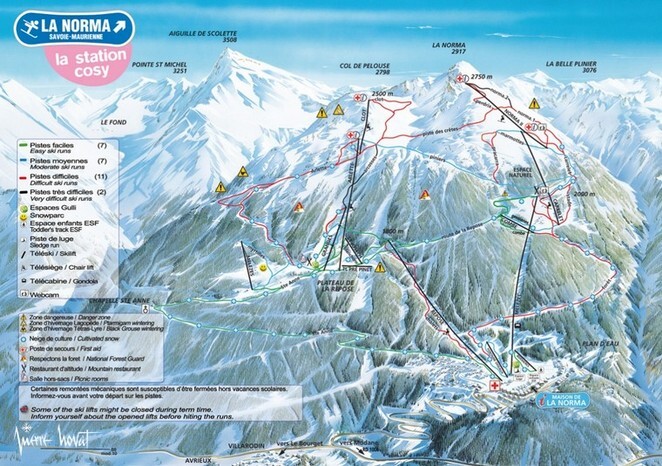 Plan des piste La Norma